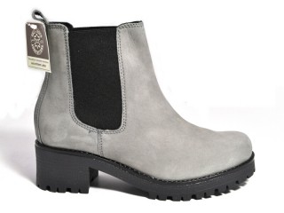 Botine gri din piele naturala Nora DB5