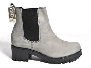 Botine gri din piele naturala Nora DB5