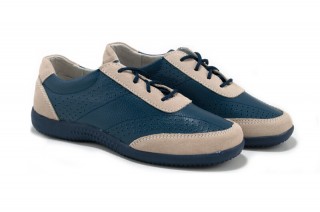 Pantofi albastri din piele naturala TOPWAY DP8 - Img 3