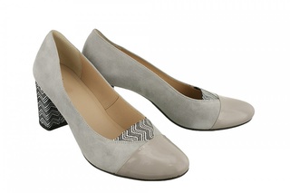 Pantofi gri cu varf de lac din piele naturala M Shoes DP38 - Img 2