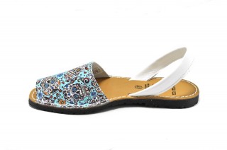 Sandale Avarca Blue Skull, din piele naturala DS119 - Img 2