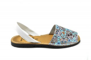 Sandale Avarca Blue Skull, din piele naturala DS119 - Img 3