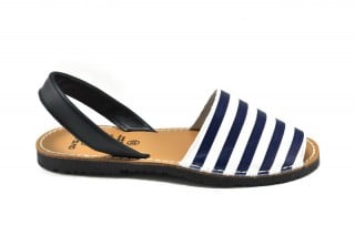 Sandale Avarca Blue Stripes, din piele naturala DS122 - Img 2