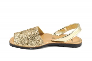 Sandale Avarca Glitter auriu, din piele naturala DS106 - Img 3