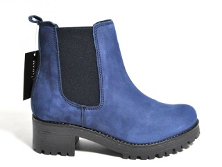 Botine albastre piele naturala Nora DB4 - Img 2