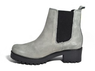 Botine gri din piele naturala Nora DB5 - Img 5