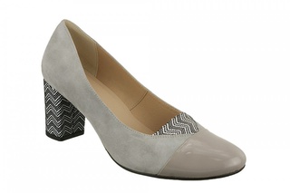 Pantofi gri cu varf de lac din piele naturala M Shoes DP38 - Img 4