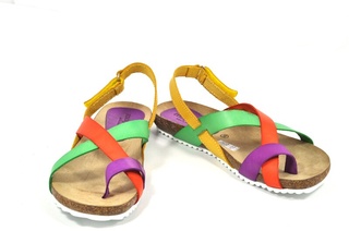 Sandale multicolore Morxiva, din piele naturala DS84 - Img 2