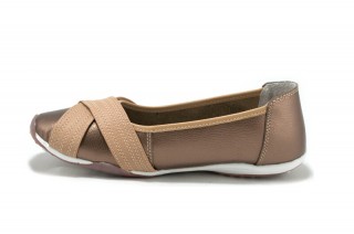 Balerini bej - auriu din piele naturala TOPWAY DP7 - Img 6