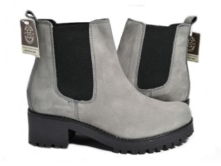 Botine gri din piele naturala Nora DB5 - Img 6