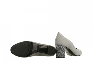 Pantofi gri cu varf de lac din piele naturala M Shoes DP38 - Img 5
