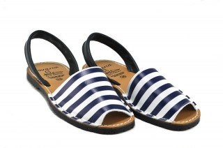 Sandale Avarca Blue Stripes, din piele naturala DS122 - Img 4