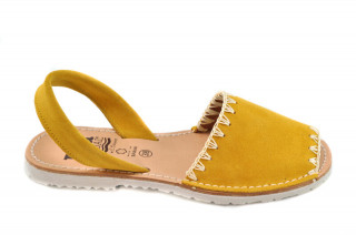 Sandale Avarca Lexie yellow, piele naturala DS141 - Img 3