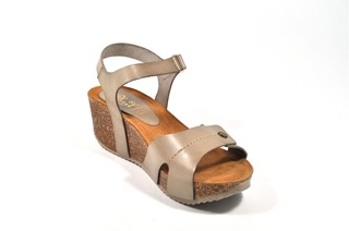 Sandale bej Abril Flowers, din piele naturala DS79 - Img 3
