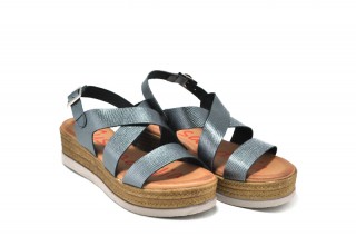 Sandale gri metalizat Xusandalia, din piele naturala DS60