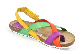 Sandale multicolore Morxiva, din piele naturala DS84 - Img 3