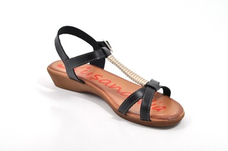 Sandale negre Xusandalia din piele naturala DS16 - Img 3