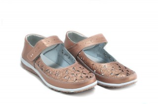 Pantofi casual roz din piele naturala Zina DP68