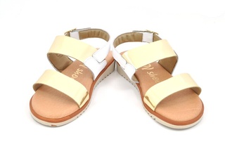 Sandale alb - aurii In shoes, din piele naturala - Img 2