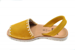 Sandale Avarca Lexie yellow, piele naturala DS141 - Img 4