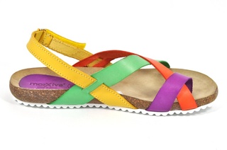 Sandale multicolore Morxiva, din piele naturala DS84 - Img 4