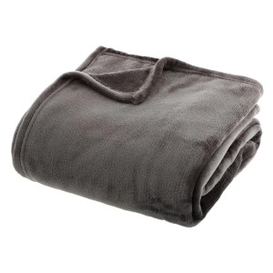 Ćebe flanel tamno siva130X180cm