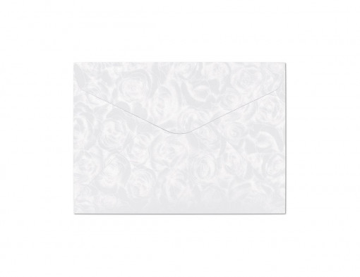 Plic C6 (114 x 162mm) decorativ color alb Roses