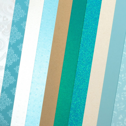Carton decorativ Blue Shades mix A4(210x297)