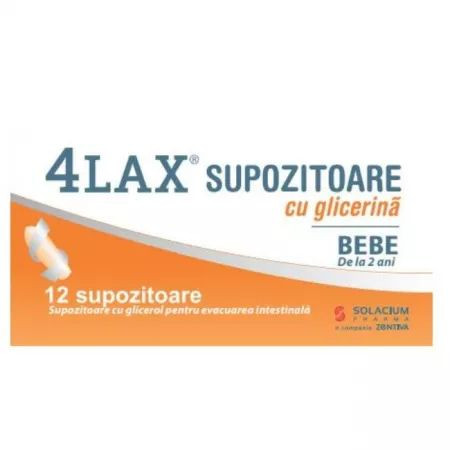 4LAX Supozitoare cu Glicerina Bebe x 12 supozitoare