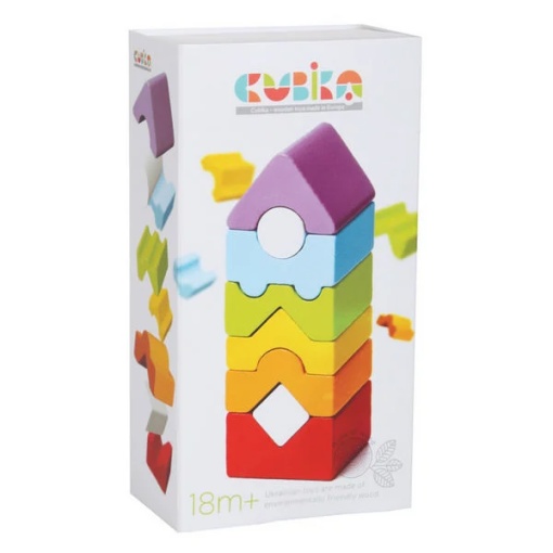 Cubika Jucarie din lemn Set constructii turn