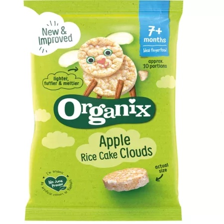 Organix Rondele BIO din orez cu mere, de la 7 luni x 40 grame