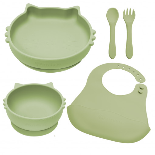 Set pentru diversificare Appekids model Kitty Raw Green