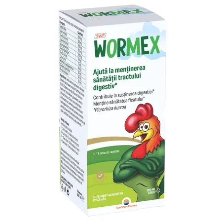 Sun Wave Wormex sirop impotriva parazitilor intestinali x 200 ml