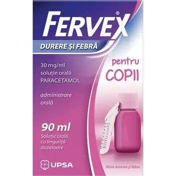 Fervex Durere si Febra pentru copii 30mg/ml solutie orala x 90ml