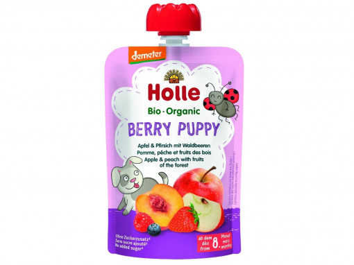 Holle Piure BIO cu mere, piersici si fructe de padure, de la 8 luni x 100 grame