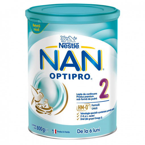 NAN OPTIPRO 2 HM-O, formula de lapte praf de la 6 luni, 800 grame