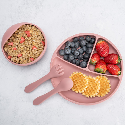 Set pentru diversificare bebelusi Appekids Basic Old Rose