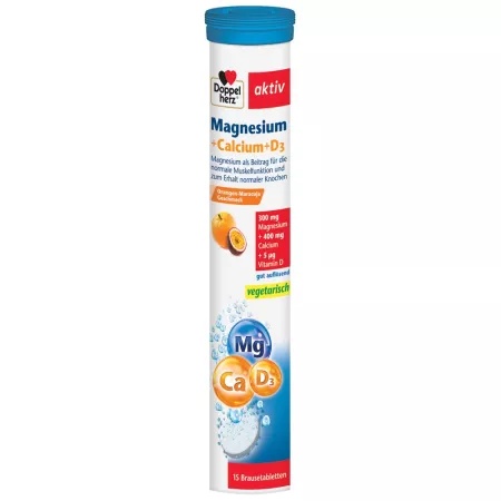 DoppelHerz Aktiv Magneziu + Calciu + Vitamina D3 x 15 comprimate efervescente