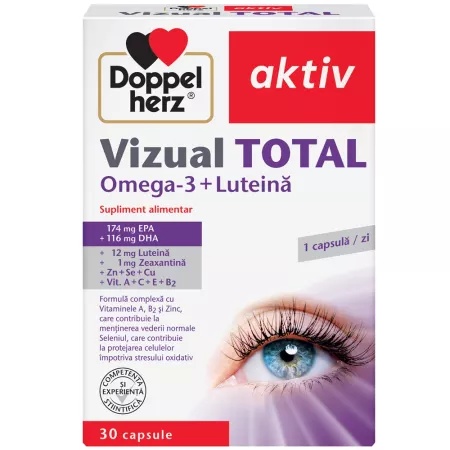 DoppelHerz Vizual Total cu Omega 3 si Luteina Aktiv x 30 comprimate