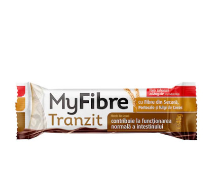 MyFibreTranzit Baton digestiv cu secara, cocos si portocale x 40 grame