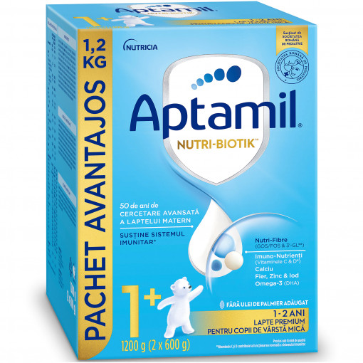 Aptamil 1+, formula de lapte praf de la 12 luni x 1200 grame