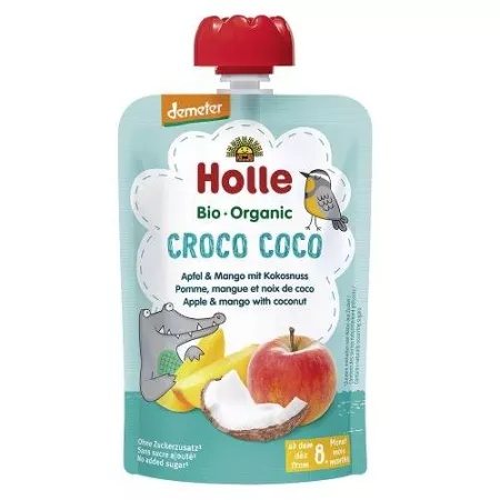 Holle Piure cu mere, mango si nuca de cocos, de la 8 luni x 100 grame