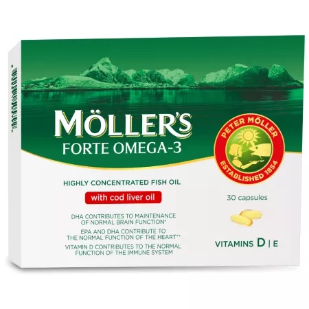 Moller's Forte Ulei ficat de cod cu Omega 3 x 30 capsule