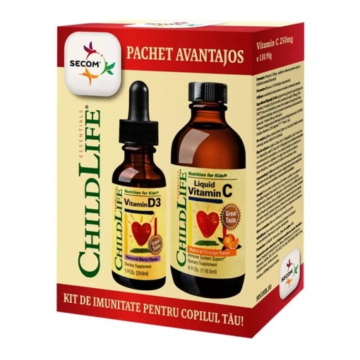 Secom Kit de imunitate pentru copii Vitamina C + Vitamina D