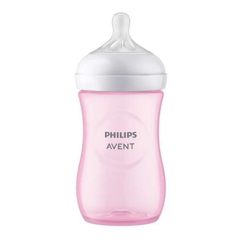 Avent Biberon Natural Response Roz, tetina +1 luna, fara BPA x 260ml (cod SCY903/11)