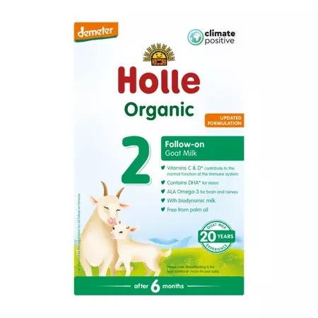 Holle Lapte praf organic de capra Formula 2, de la 6 luni x 400 grame
