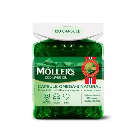 Moller's Ulei ficat de cod cu Omega 3 x 120 capsule