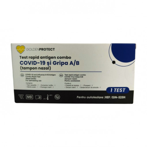 Test rapid antigen Combo Covid19 + Gripa de tip A/B x 1 bucata