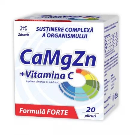 Zdrovit Calciu + Magneziu + Zinc + Vitamina C formula Forte x 20 plicuri