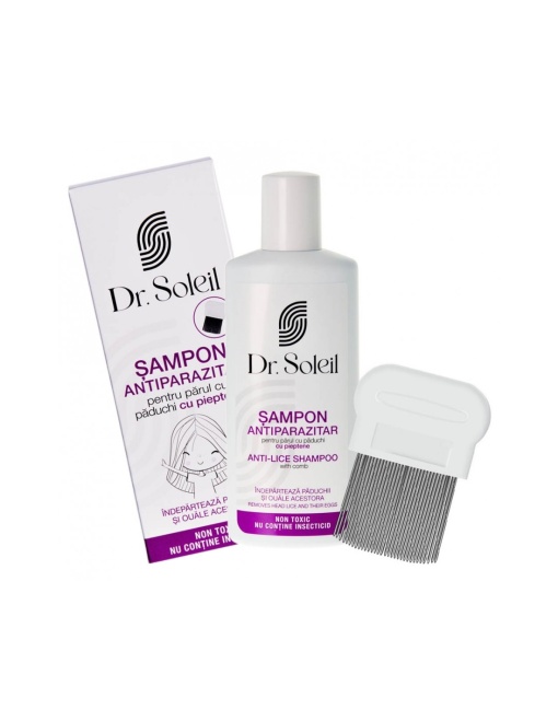 Dr Soleil Sampon Antiparazitar impotriva paduchilor x 200ml + Pieptene